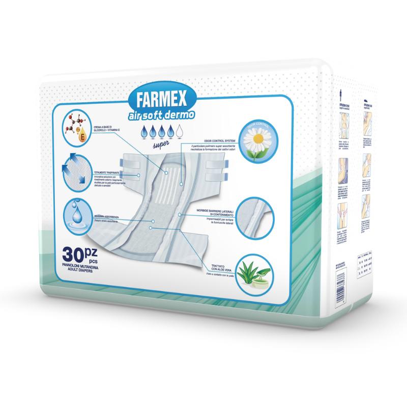 Підгузки для дорослих FARMEX Premium Air Soft Dermo SUPER - розмір M